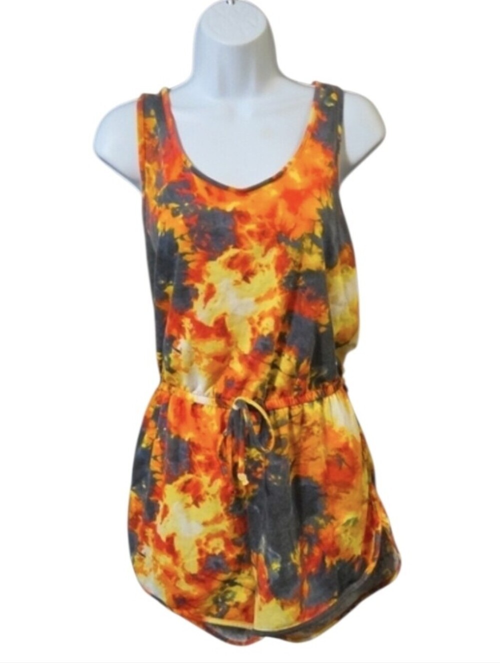 Tie-Dye Tank One-Piece Romper - Razorback - Picture 2 of 6